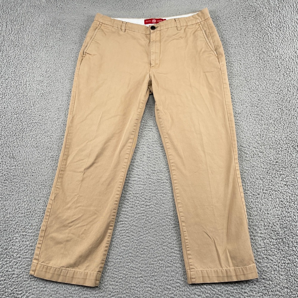 J.Press Chinos Mens 34x27 Tan Trunk Club Flat Front Straight Leg Cotton Pants